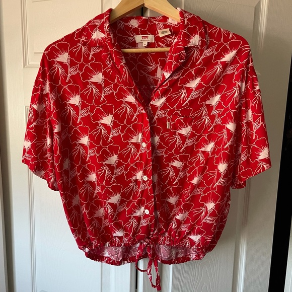 Levi's Tops - Levis | Paloma Shirt Flipped Floral Brilliant Red